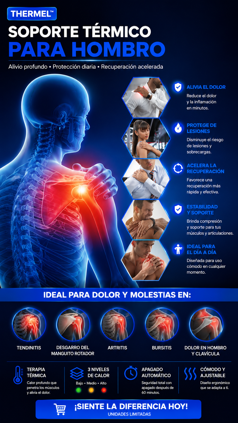 THERMEL™ - Hombrera Térmica 3 Niveles de Calor