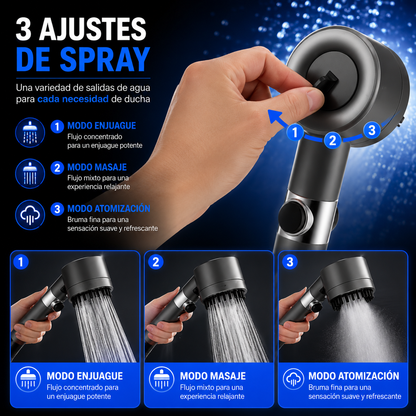 HydroWell™ - Cabezal de Ducha Masajeador con Filtro Purificador