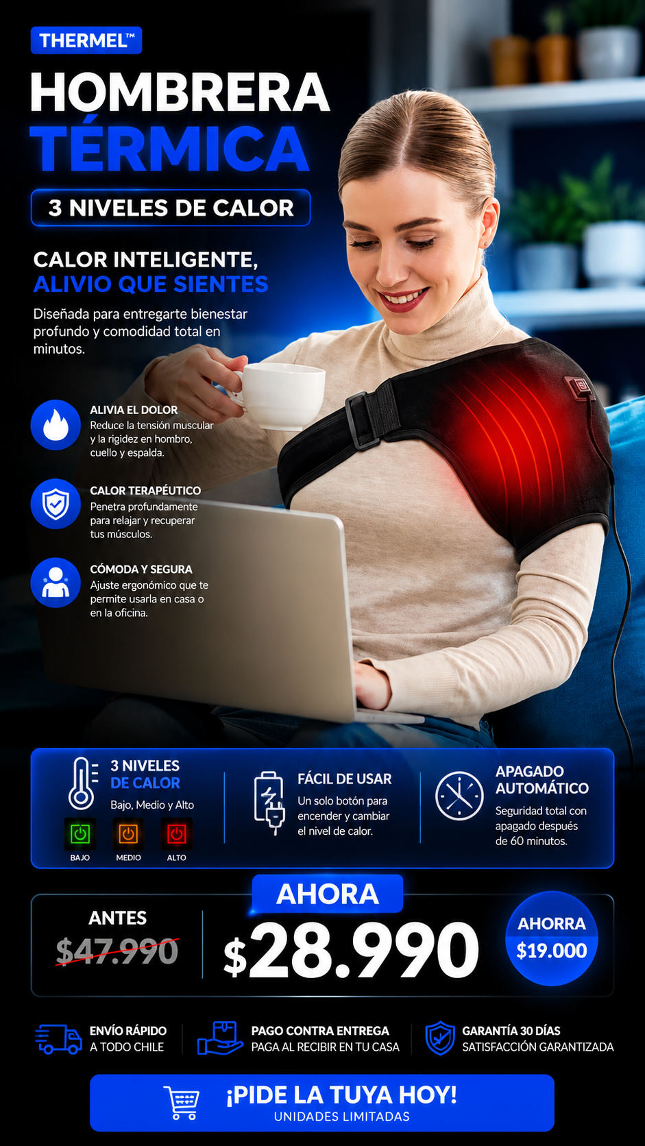 THERMEL™ - Hombrera Térmica 3 Niveles de Calor